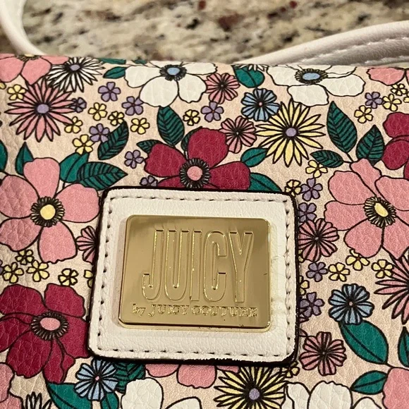 Juicy Couture Multicolor Floral Crossbody Wallet Purse Adjustable Strap New - Picture 3 of 14
